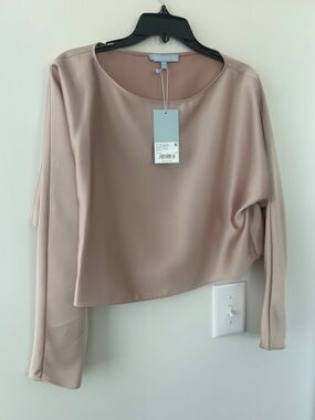 Antonio Melani Dusty Champagne color Long-Sleeve Crop Top And Skirt